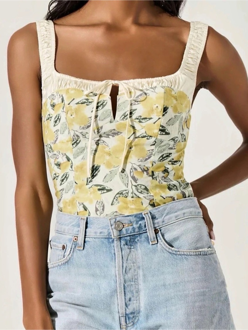 ASTR THE LABEL Yellow Milkmaid Top, Never Worn
